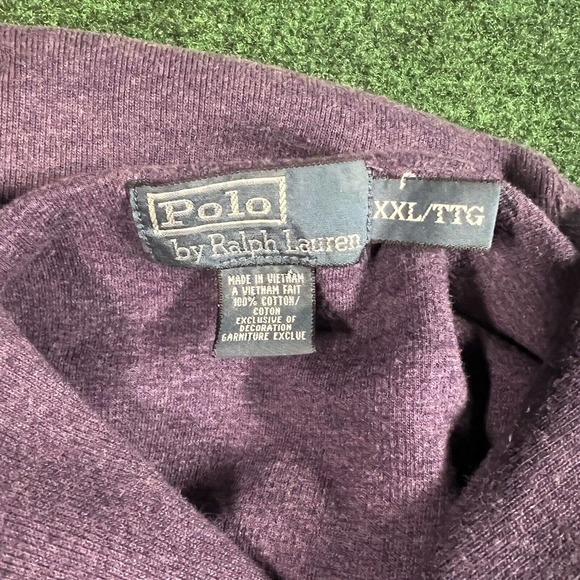 Polo Ralph Lauren Sweater Men’s 2XL Purple Long Sleeve Cotton Cowl Neck Pullover - Picture 7 of 7